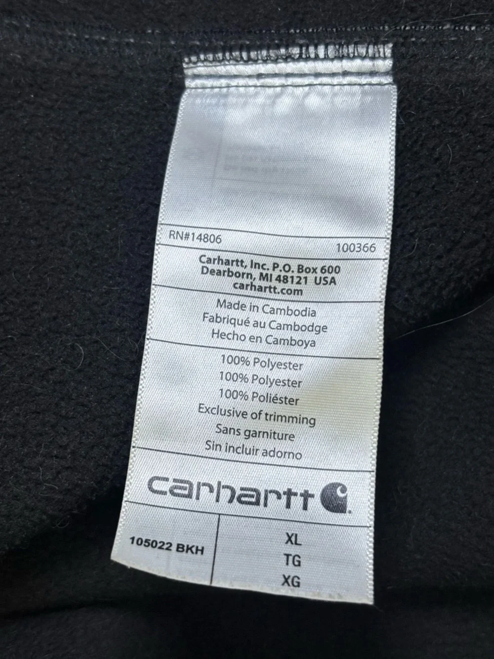 Carhartt Rain Defender Relaxed Fit Heavyweight Hooded Jacket Mens XL Lined